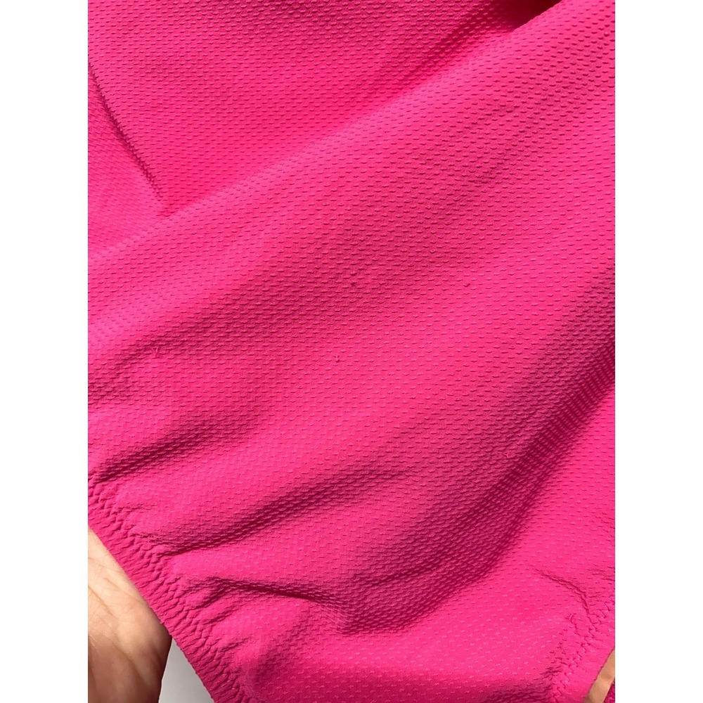 J.Crew Pink One Shoulder Ruffle One Piece Swimsuit Ric Rac Trim Size 6 - Picture 6 of 7